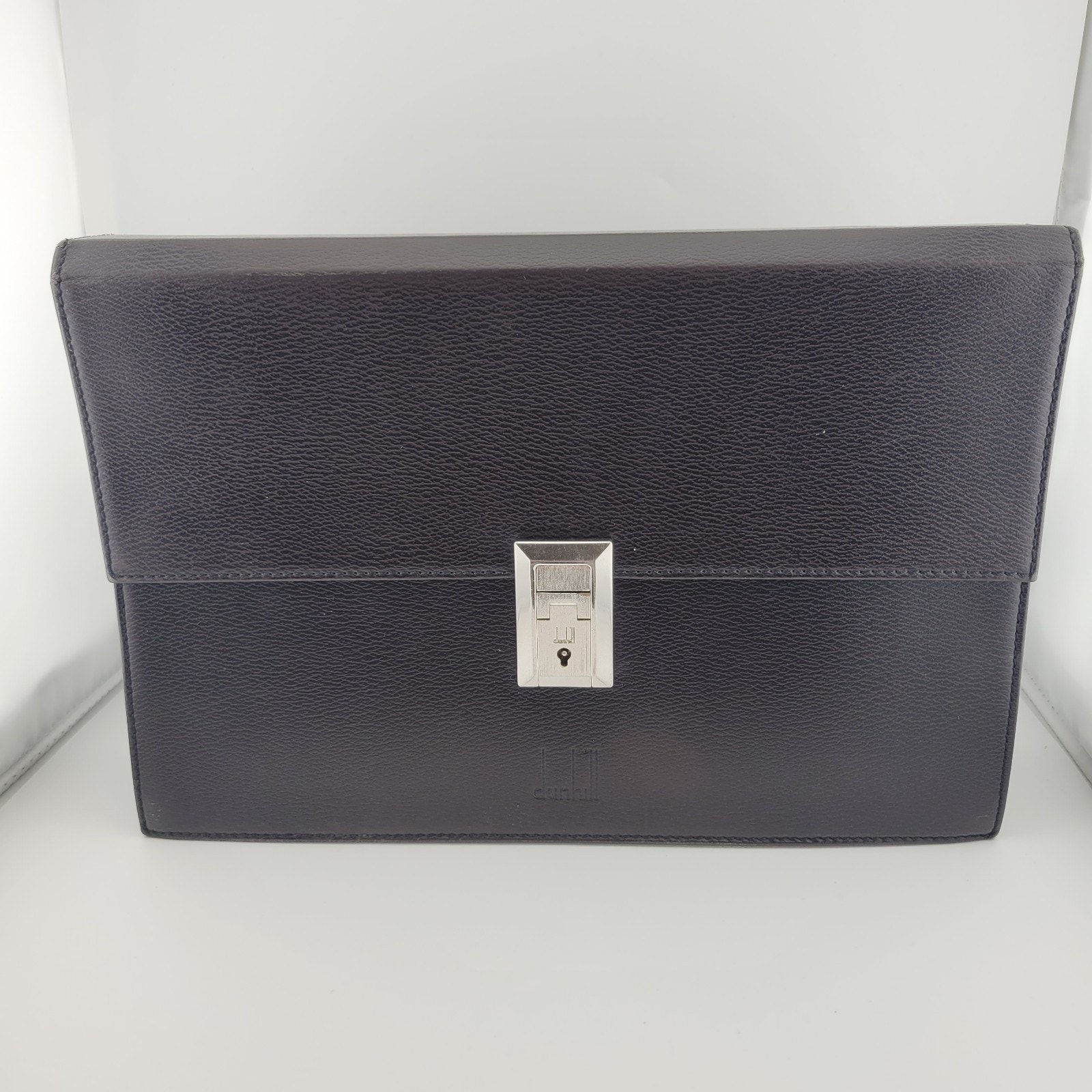 Dunhill Black Leather Combo Lock Clutch Case Second Bag
